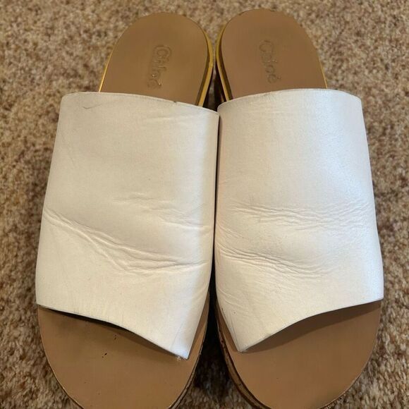 Chloe Wedge Sandal Leather White - Picture 13 of 13